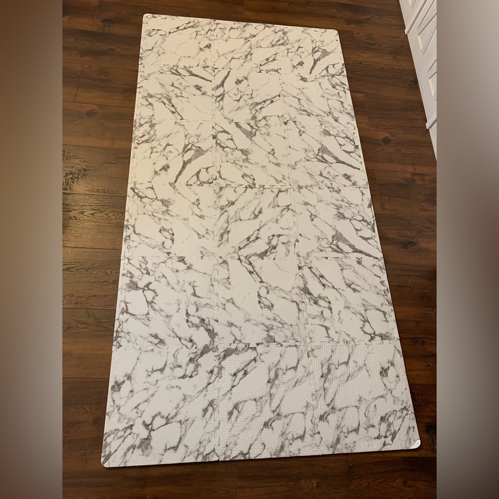 Foam interlocking tiles for kids playroom (12 inch), 18 marble design